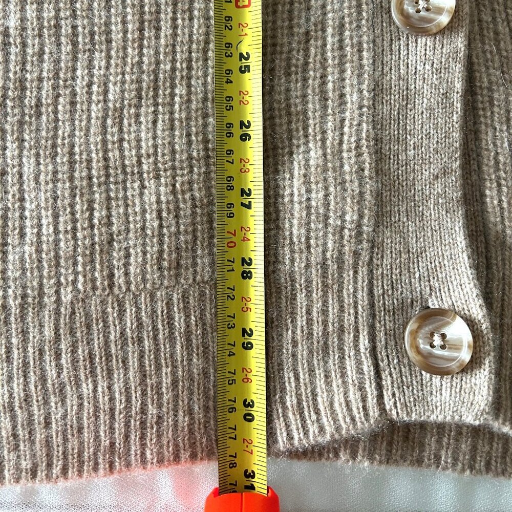 Quince - Mongolian Cashmere Fisherman Boxy Cropped Cardigan Sweater Sz S - Picture 9 of 10